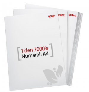 1'den - 7000'ye Numaralı A4 Kağıt 80 Gr 1. Hamur - Copier Bond